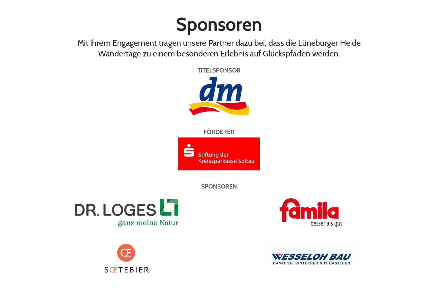 Wander Event in der Lüneburger Heide mit tollen Sponsoren