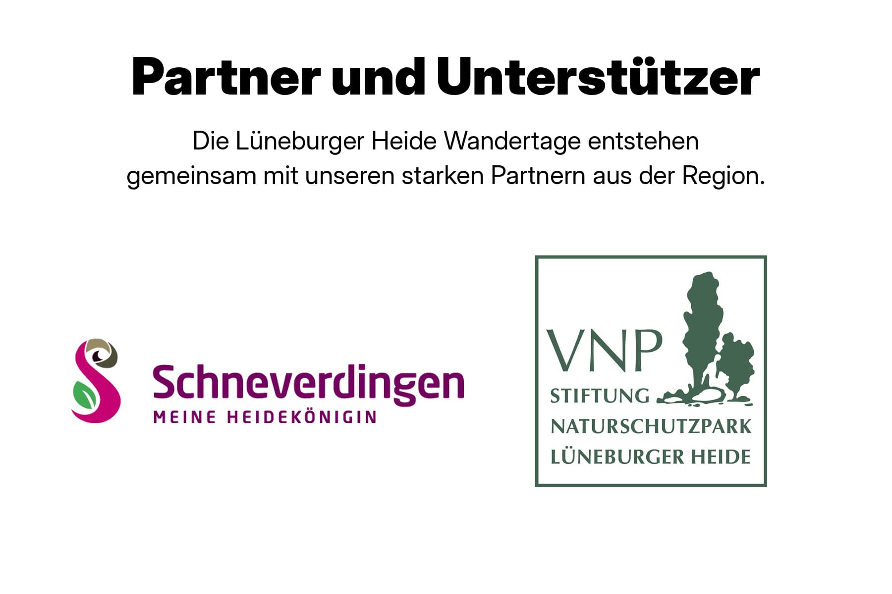 Die Partner der Lueneburger Heide Wandertage, Schneverdingen Touristik und der VNP Verein Naturschutzpark