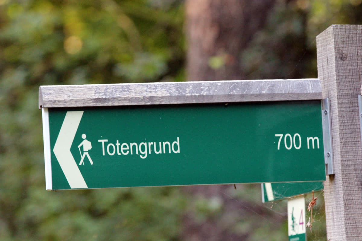 Der Totengrund im autofreien Naturschutzgebiet