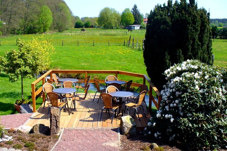 Die Terrasse des Hotel im wiesengrund hermannsburg