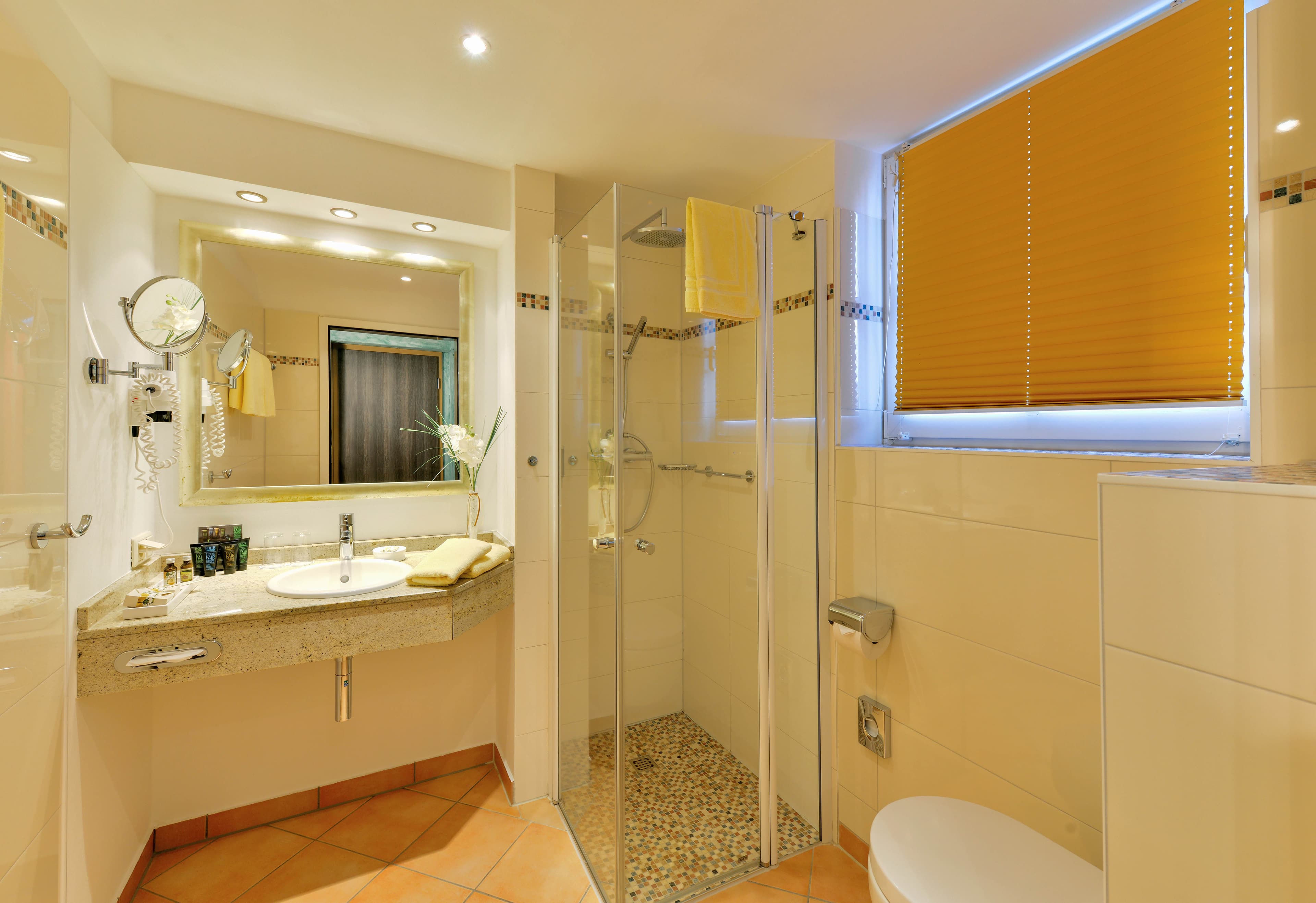 Badezimmer im Hotel Caroline Mathilde in der Lüneburger Heide