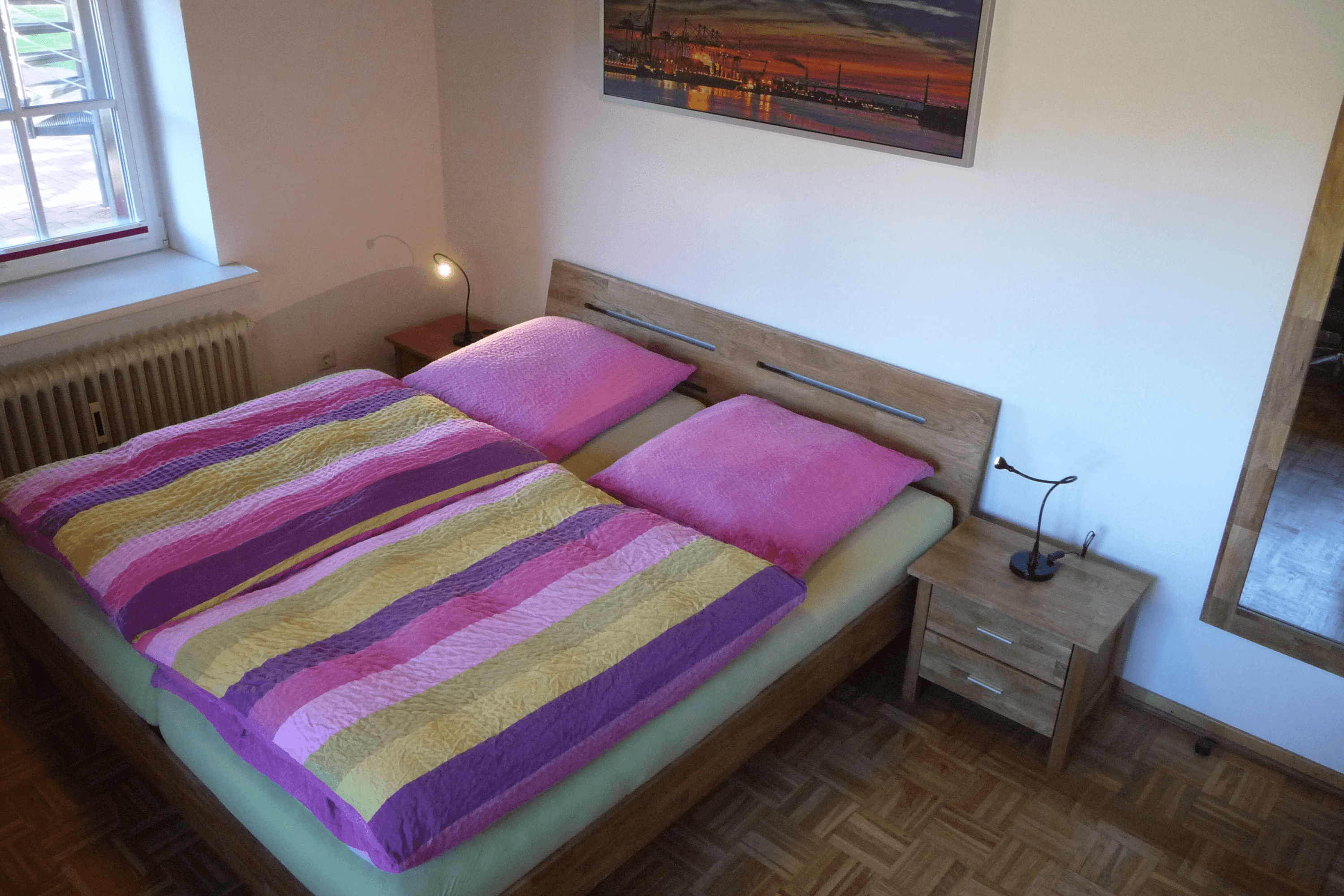 Schlafzimmer in der Ferienwohnung 4 auf dem Schröderhof Unterlüß