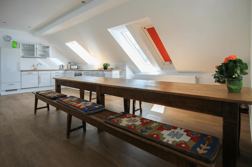 Essbereich in der Ferienwohnung 7 auf dem Schröderhof Unterlüß