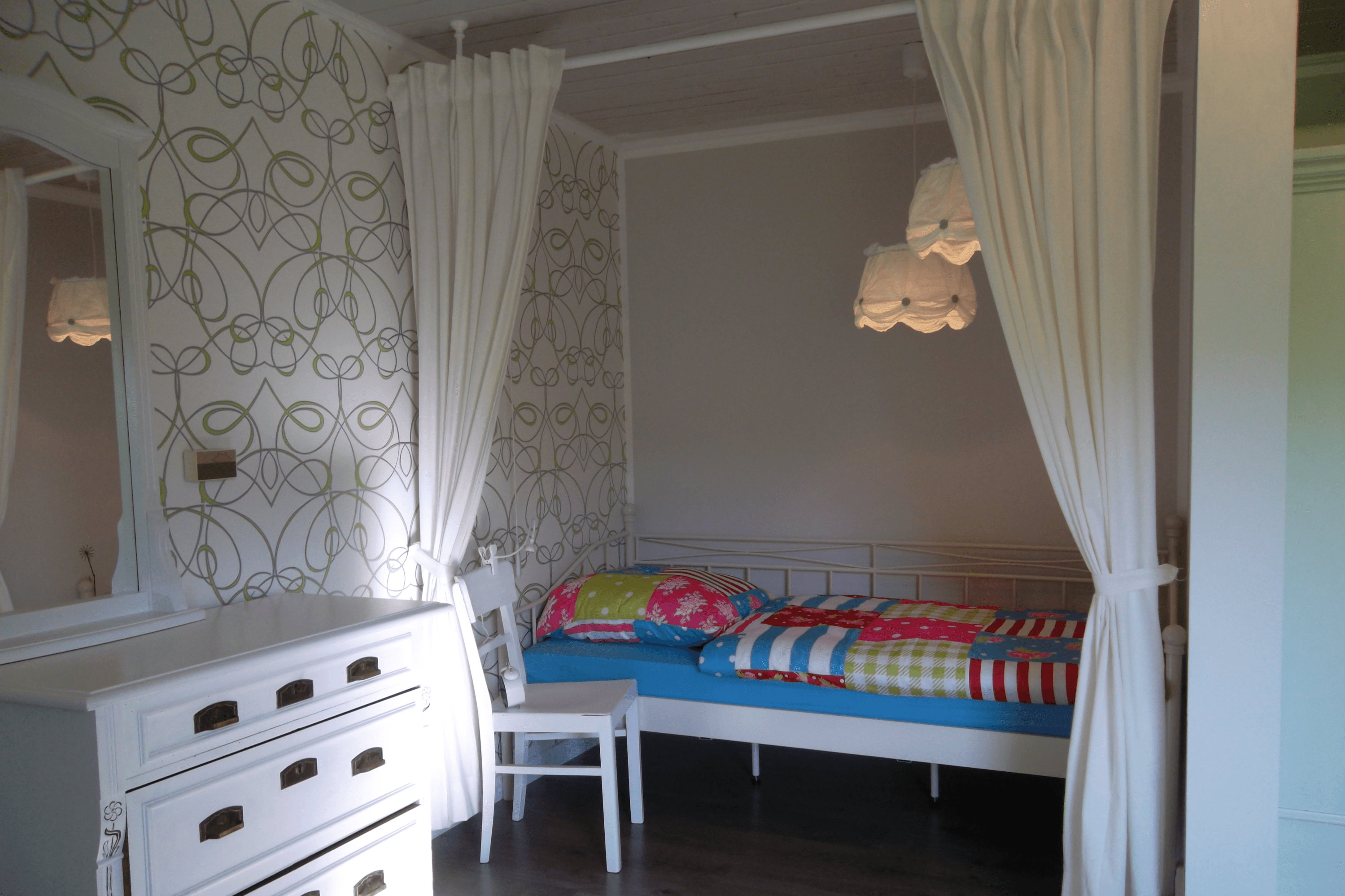 Schlafzimmer in dem Ferienhaus Heimelig Müden Örtze