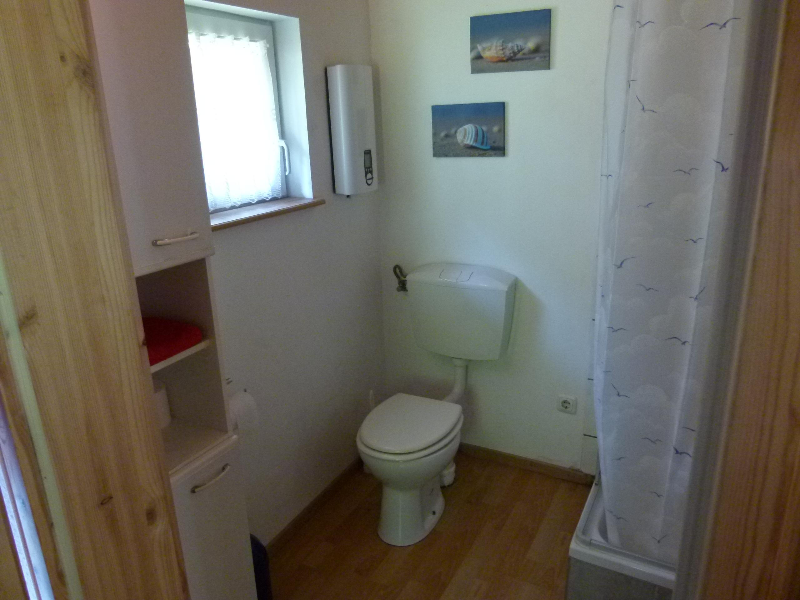 Badezimmer mit Dusche und WC Ferienhaus Heesch 
