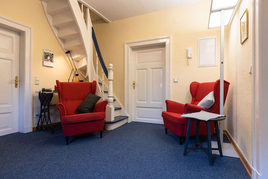 Leseecke in der Ferienwohnung The Old Heroes Flat in Hermannsburg