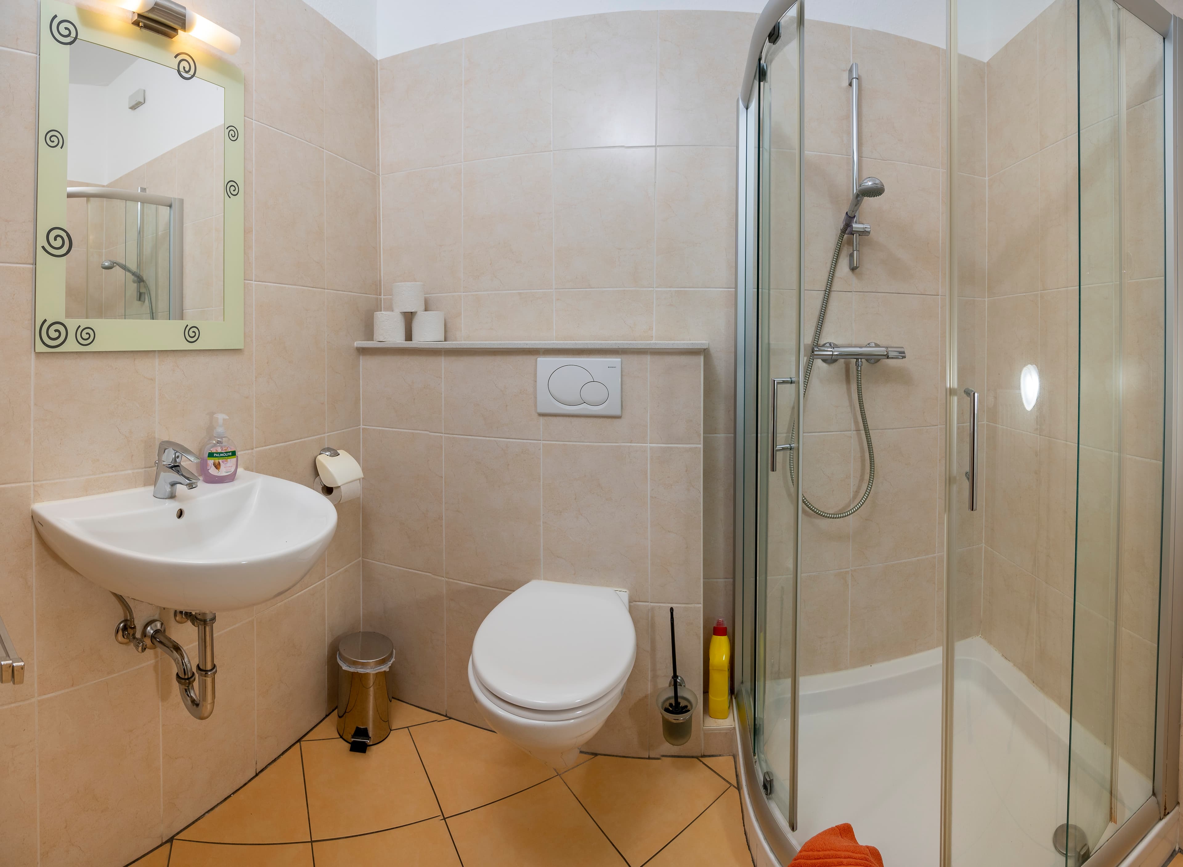 Dusche,Wc in dem Ferienhaus des Rhododendronhof Bockelmann in Bispingen