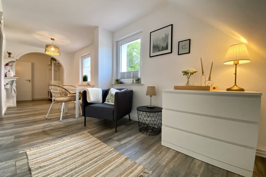 Wohnbereich in dem Appartement "Schnuckeliges Nest" in Müden