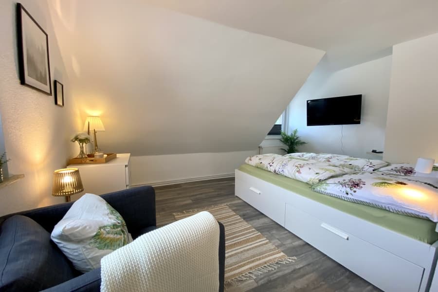 Schlafzimmer in dem Appartement "Schnuckeliges Nest" in Müden